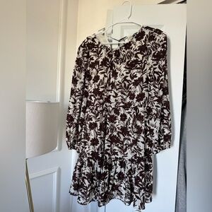Express Floral Neutral Long Sleeve Mini Dress - Used Once